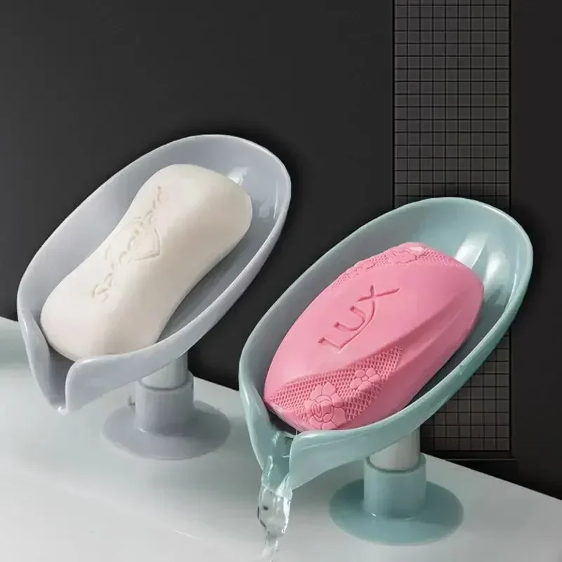 Kitchen Gadgets Gifts - Afvoerbaar zeepbakje bladsvormig zeepdoosje zuignapbakje droogrek