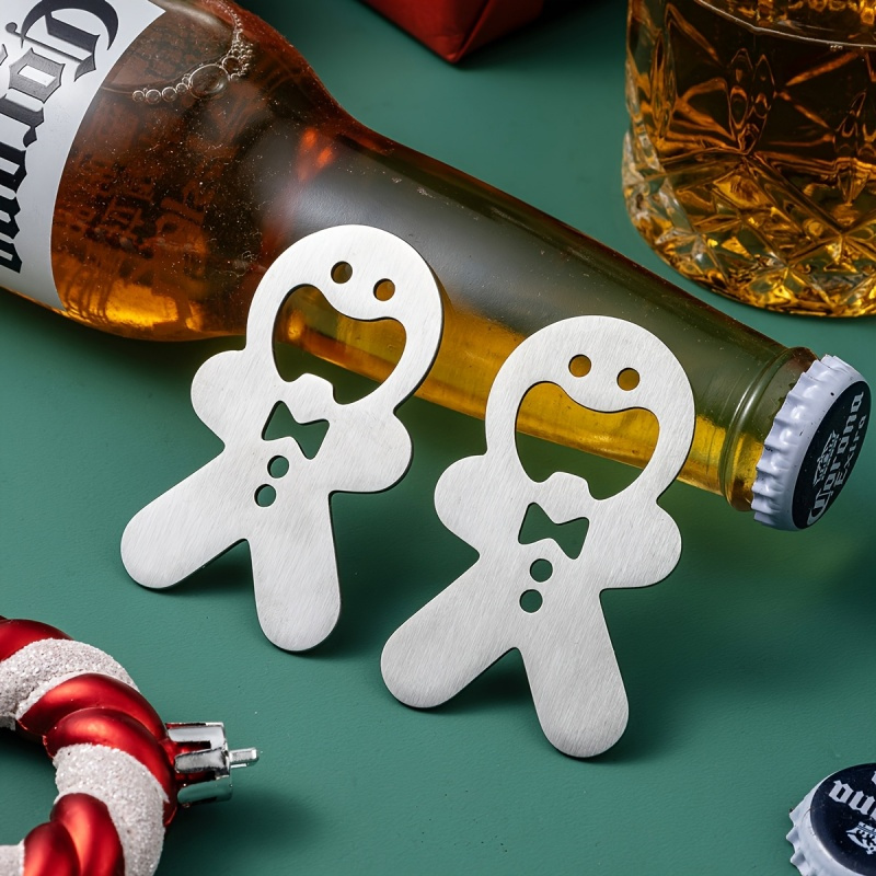 Kitchen Gadgets For Gifts - Gingerbread Man Flessenopener RVS Bierflesopener Kerstfeest