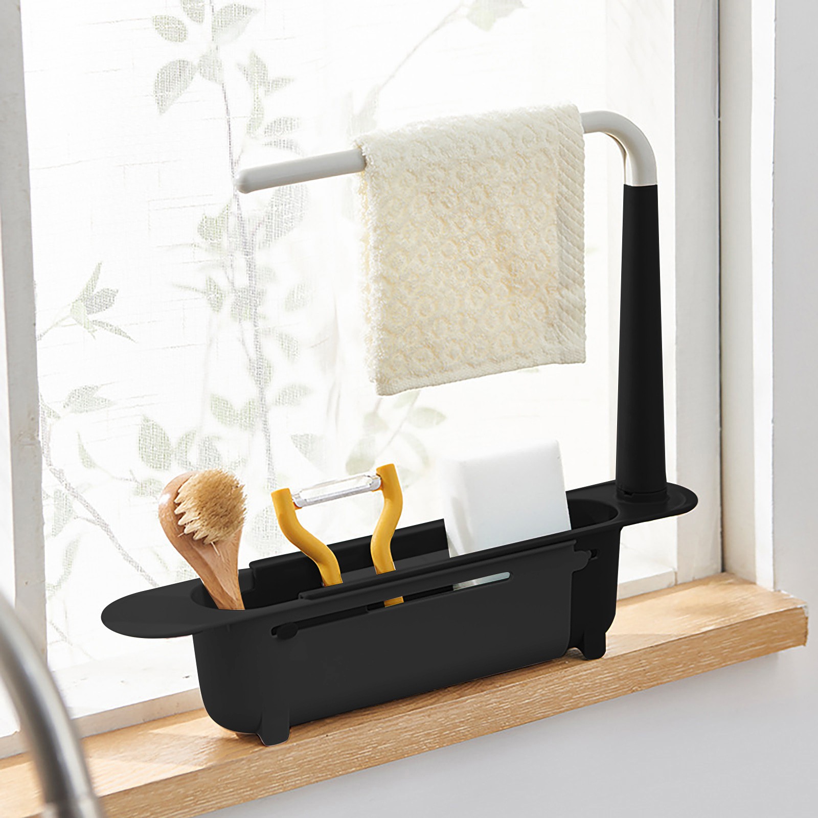 Kitchen Gadgets Holder - Elescopische Gootsteen Plank Afdruiprek Keuken Organizer