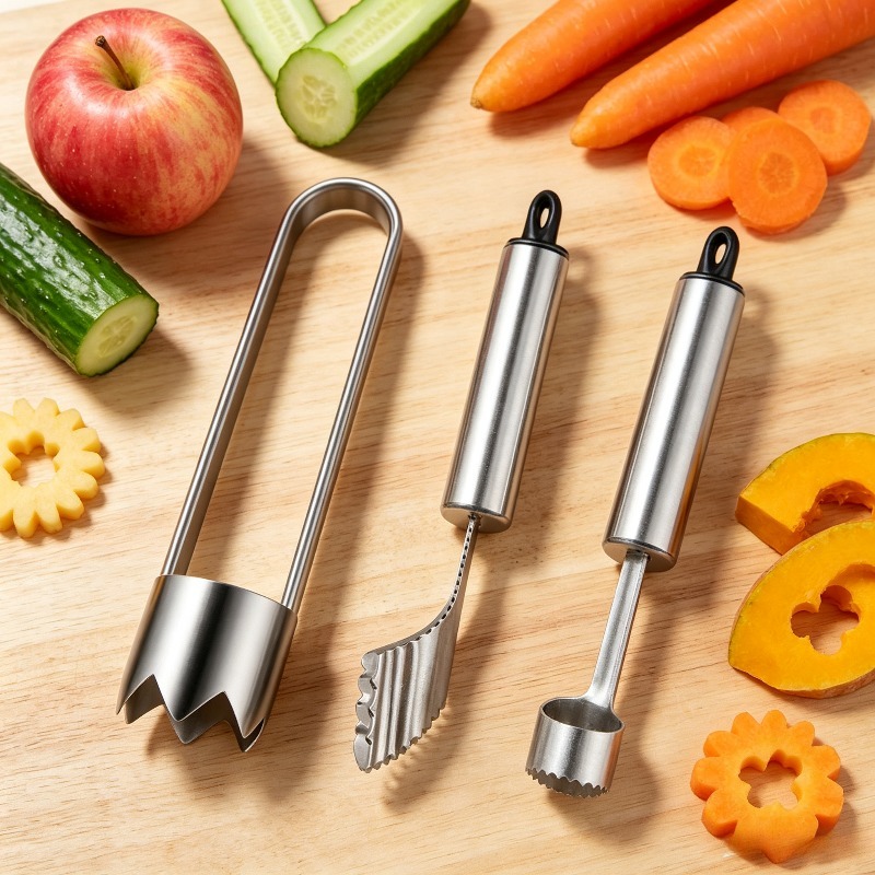 Apple Corer Slicer - 3-delige roestvrijstalen jalapeño-peperontpitterset, appel- en groentepitverwijderaar,