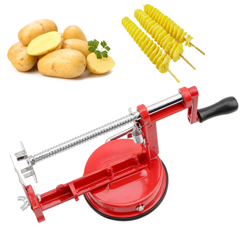 Apple Corer Slicer - Handmatige spiraalvormige frietsnijder Kookgerei Groentenspiraalsnijder Gedraaide