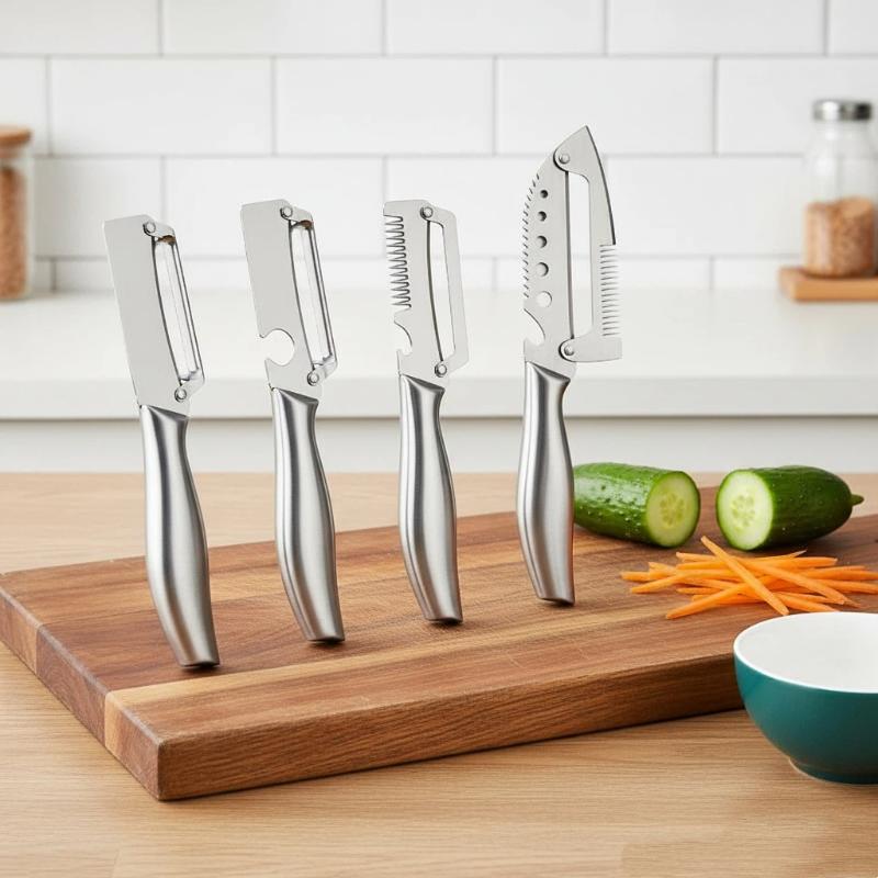 Kitchen Gadgets For Gifts - 5-in-1 Groentesnijder met RVS Handvat, Fruitmes,