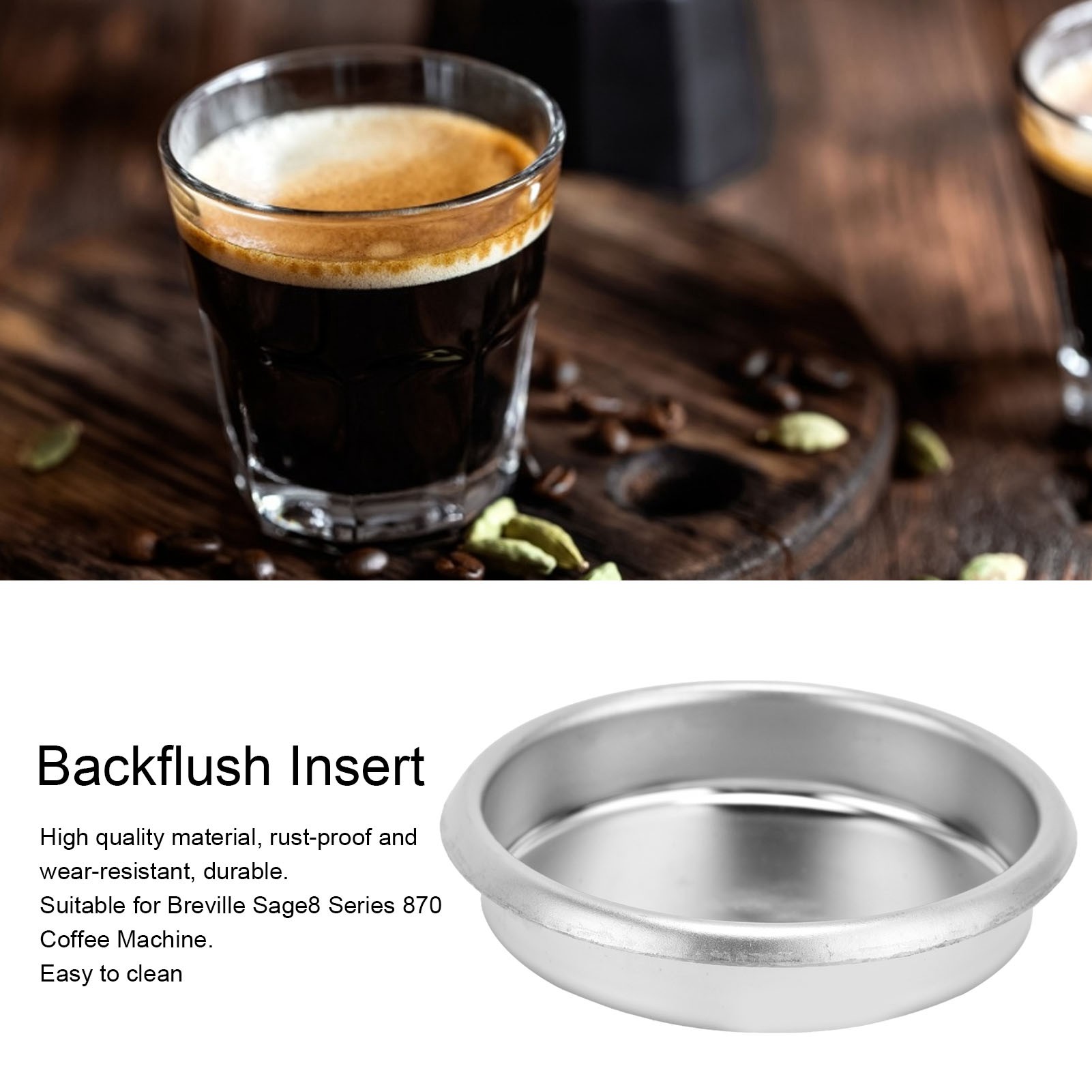 Breville Espresso Bes870 - 54 mm koffiezetapparaat roestvrijstalen backflush-inzetstuk metalen