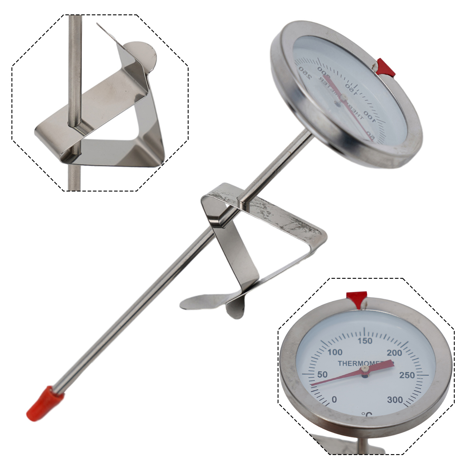 Kitchen Gadgets Gifts - Roestvrijstalen sondethermometer Keukengereedschap Kooktemperatuurmeter 0 ~