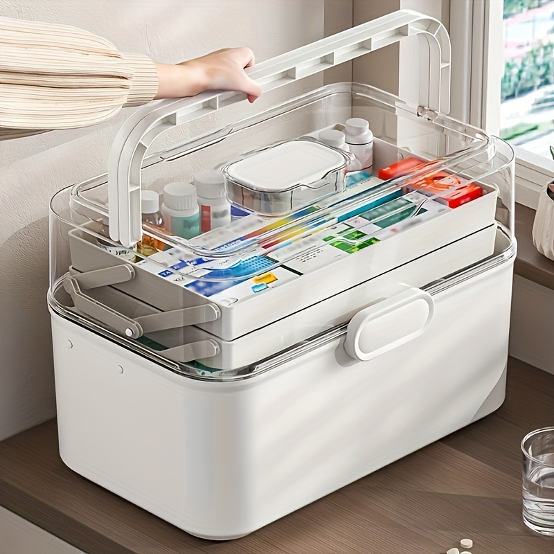 Kitchen Gadgets Cabinet - Medicijnopbergdoos/distributiedoos met doorzichtig deksel en grote
