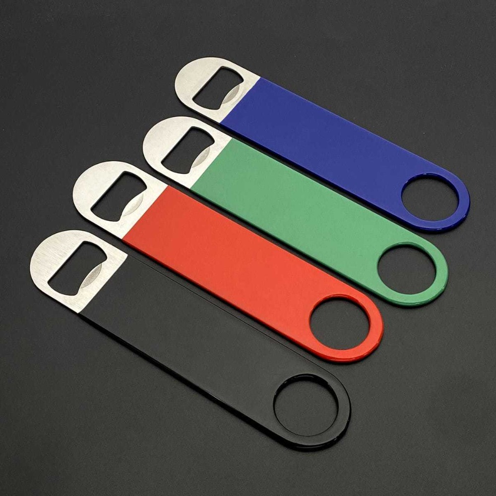 Kitchen Gadgets Gifts - Bartender flesopener, platte snelopener, rubber bekleed