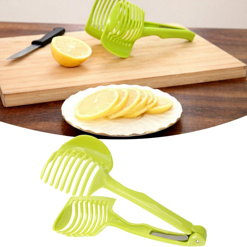 Kitchen Gadgets Guide - Antislip Tomatensnijder Gids Fruit Snijhouder Handheld
