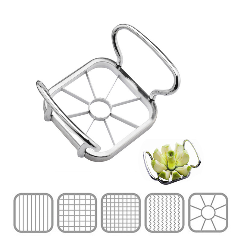 Apple Corer Slicer - LMETJMA 5-in-1 appelsnijder Snijmachine Roestvrij staal