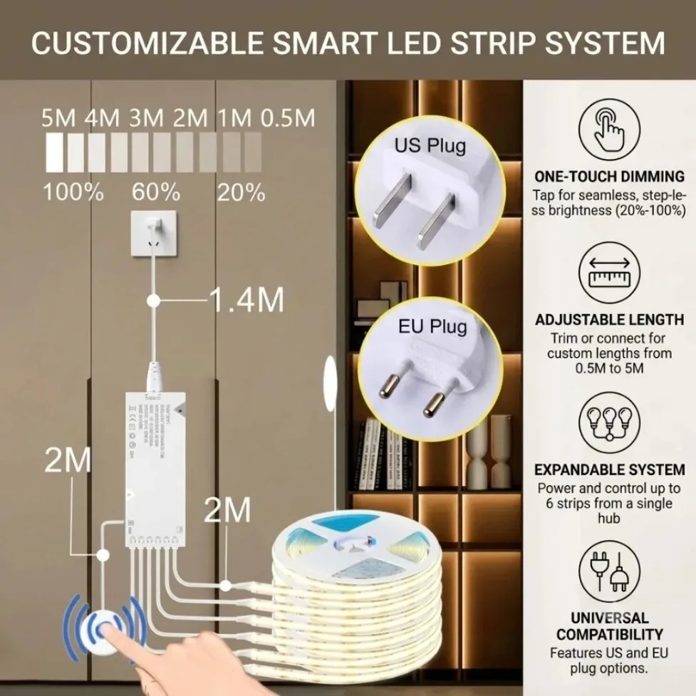 Touch Control Sync COB LED-str - Kitchen Gadgets Cabinet recensie en prijs