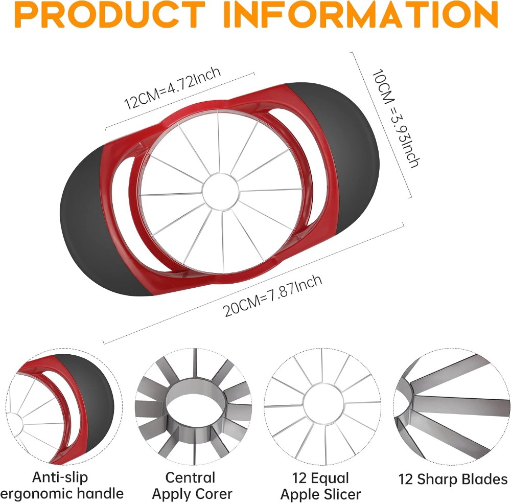 4,72 inch appel-snijder en -on - Apple Corer Slicer recensie en prijs