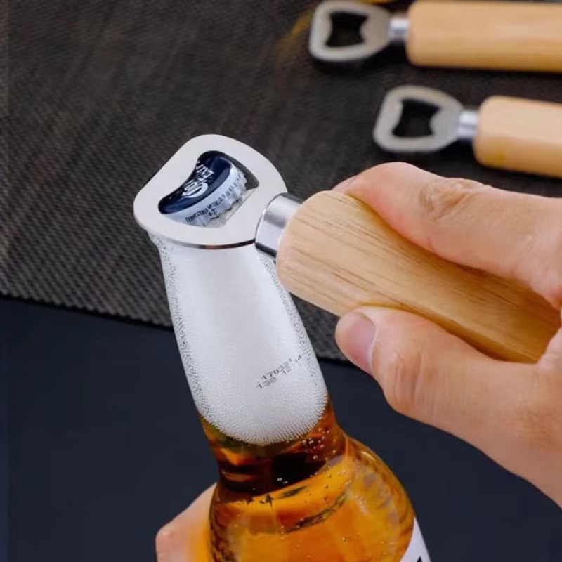 Roestvrijstalen houten flesope - Kitchen Gadgets For Gifts recensie en prijs